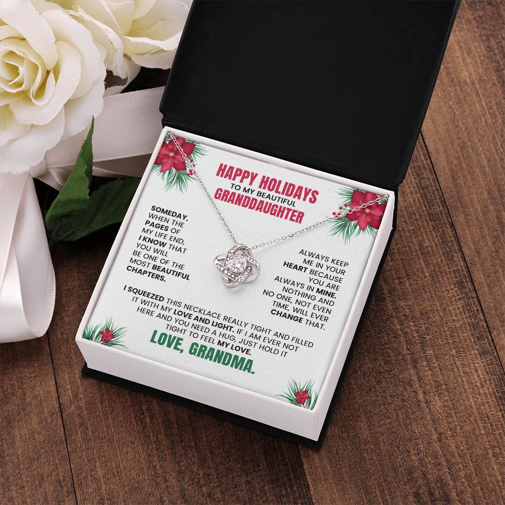 Holiday Love Knot Necklace for Granddaughter – Meaningful Christmas Gift from Grandma