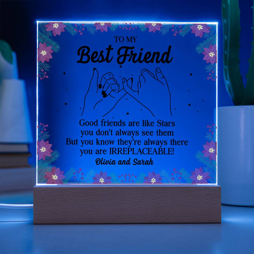 Personalized Best Friend Pinky Promise Acrylic Block – Irreplaceable Friend Gift